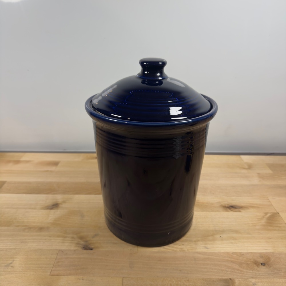Fiesta Cobalt Blue 3 Quart Large Canister 573105 HLC USA Ceramic Storage Jar
